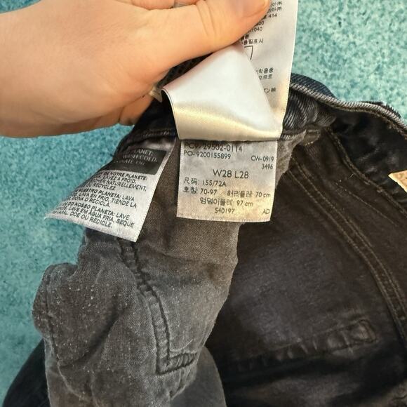 Levi’s 501 Women’s BlackJeans Sz 28x28 Button Fly Skinny Fits 28x27.5 Distressed - Picture 13 of 16